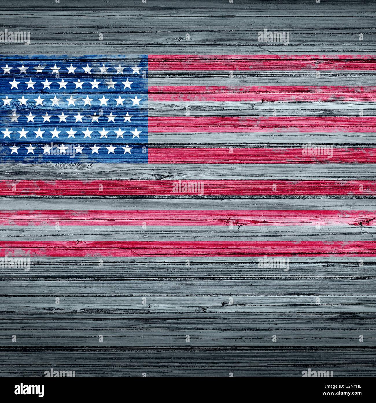 Amerikanische Gedenktag Hintergrund rustikalen Antik USA Flagge auf alte verwitterte Holz als patriotisches Symbol für Gedenktag Beachtung als ein Symbol der traditionellen Feiertag zu Ehren die Veteranen in eine 3D Darstellung Stil gemalt. Stockfoto