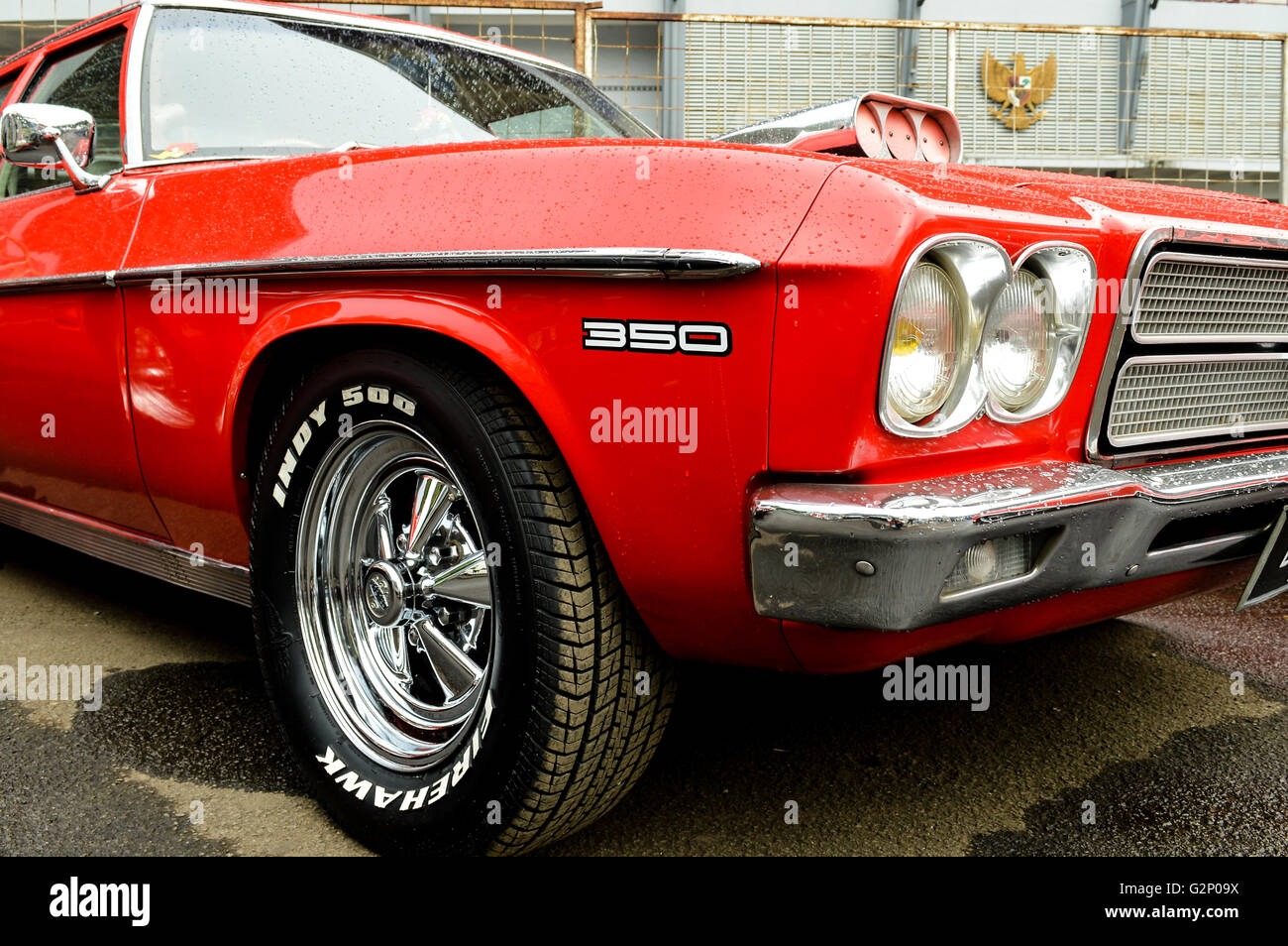 Oldtimer in automotive Event Tumplek Blek, Jakarta, Indonesien Stockfoto