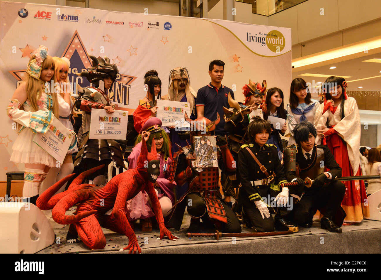 Cosplay Wettbewerb in lebenden Welt Mall, Tangerang, Indonesien Stockfoto