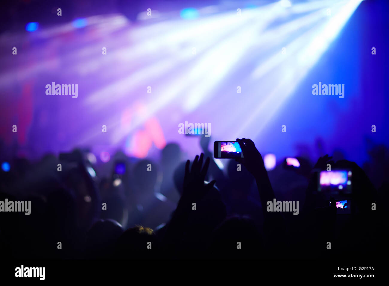 Publikum bei einem Konzert Stockfoto