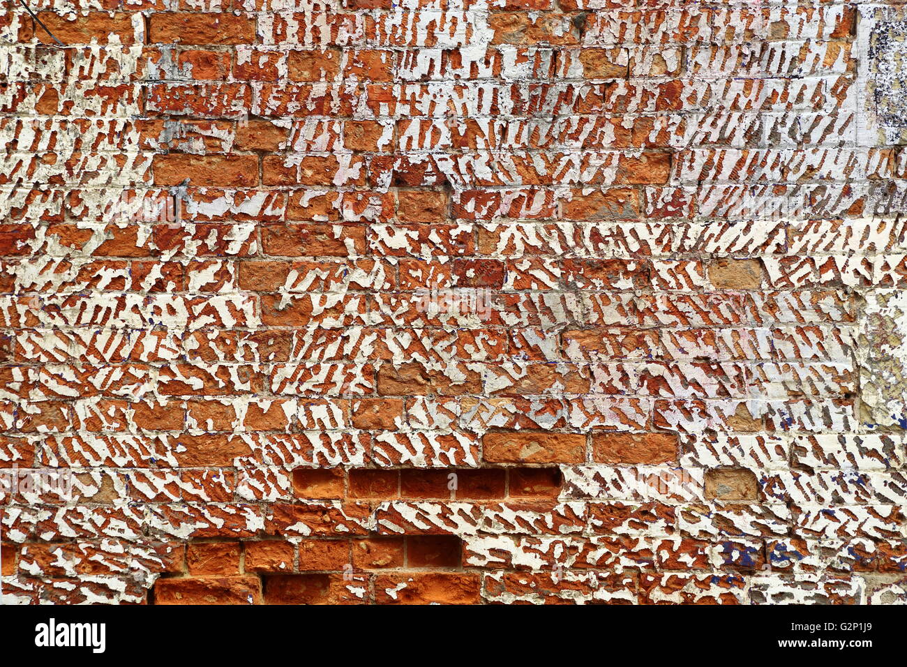 Eine verwitterte Mauer mit abblätternde Farbe, in Battery Point, Hobart, Tasmanien. Stockfoto