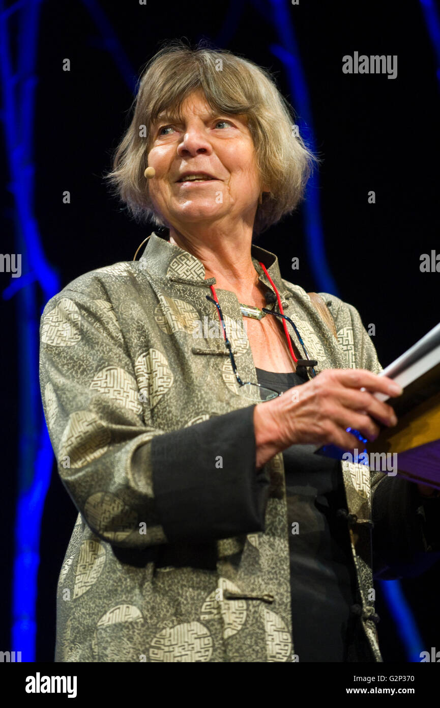 Margaret Drabble sprechen auf der Bühne Hay Festival 2016 Stockfoto
