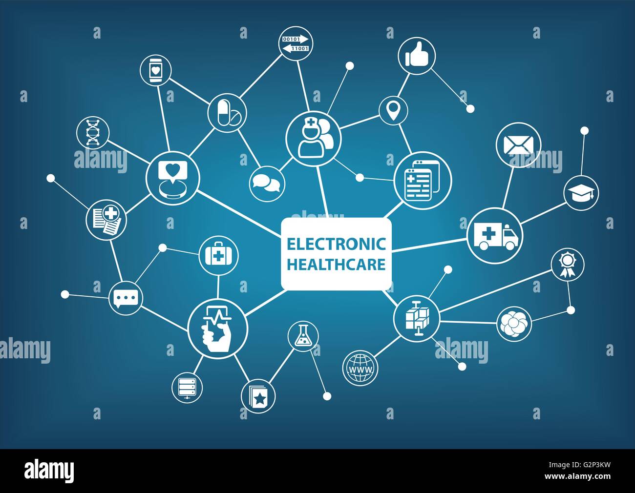 Elektronischen medizinischen Hintergrund als Vektorgrafik in einem digitalisierten Krankenhaus Stock Vektor