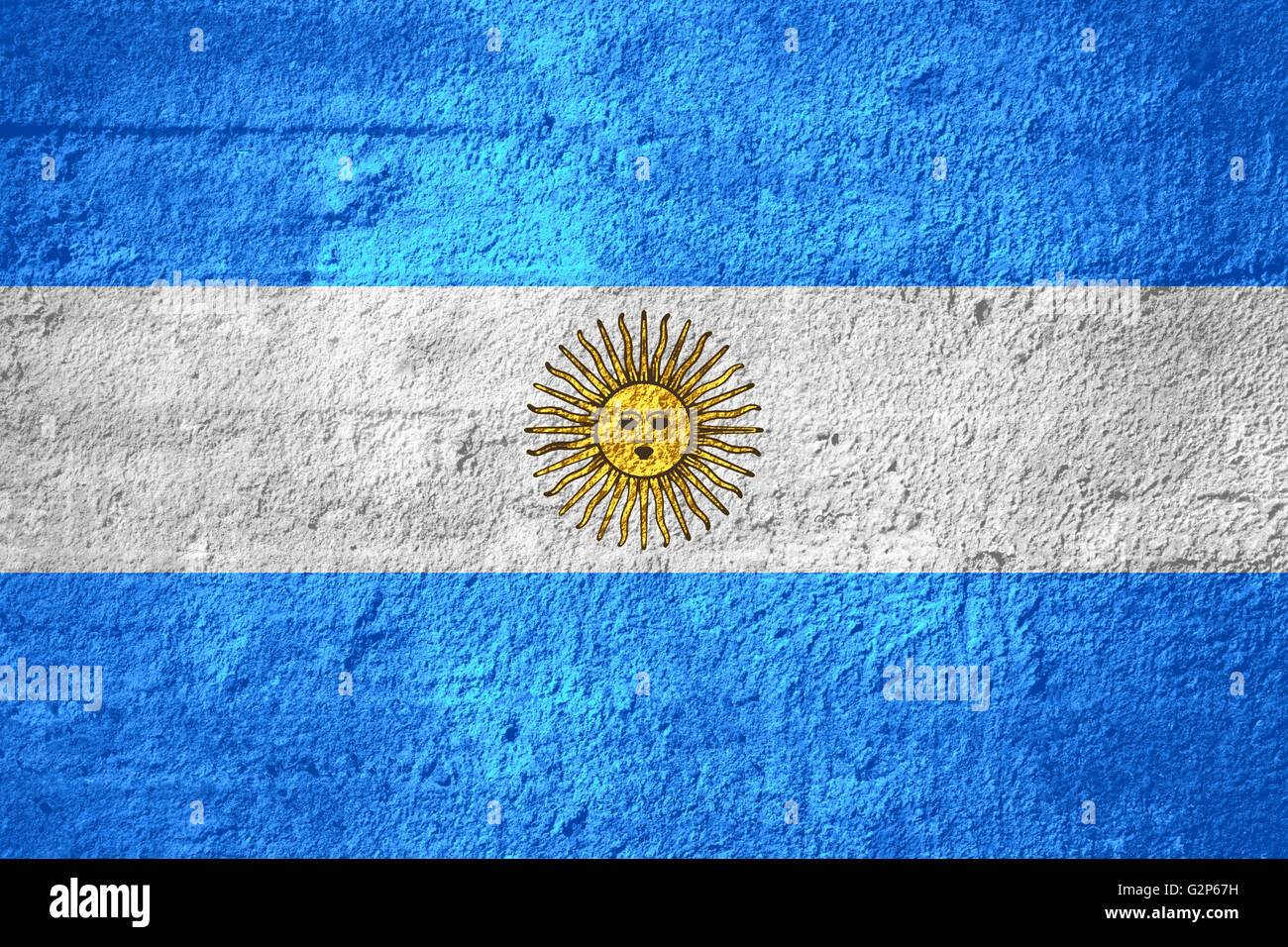 Flagge von Argentinien oder argentinisch Banner auf grobe Textur Stockfoto