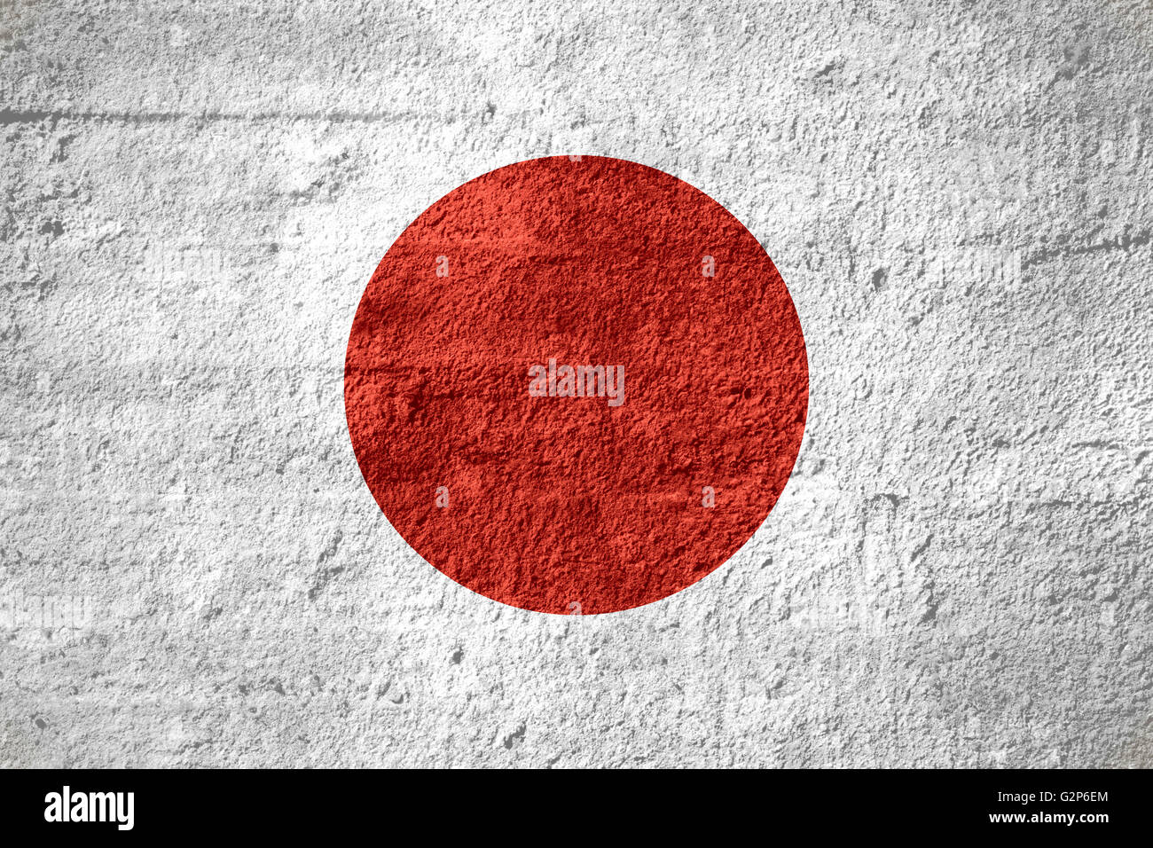 Flagge von Japan oder Japanisch Banner auf grobe Textur Stockfoto