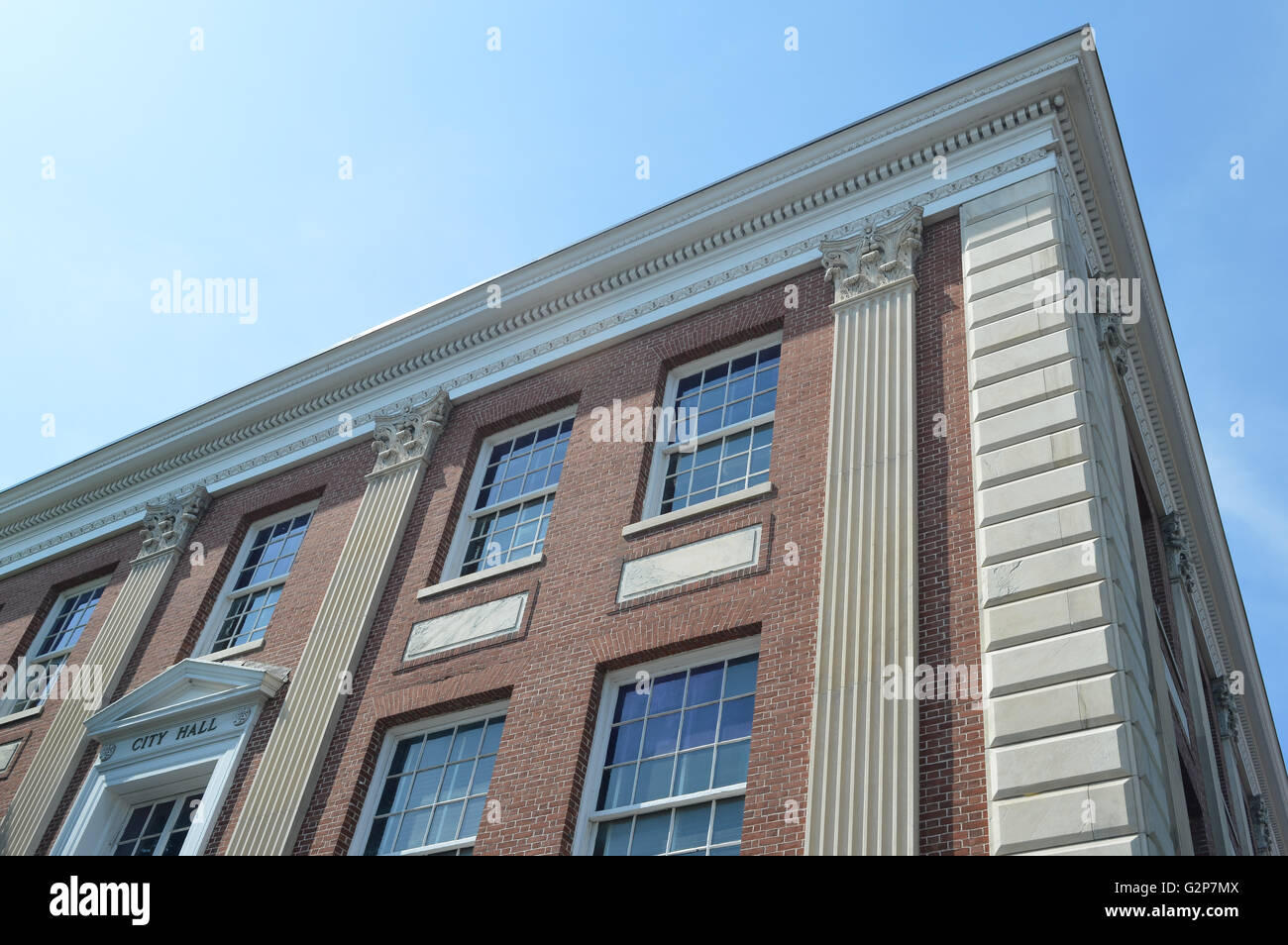 Burlington, USA - 28. Mai 2016: Burlington City Hall an der Kreuzung der Church Street und Main Street in Burlington, Vermont Stockfoto