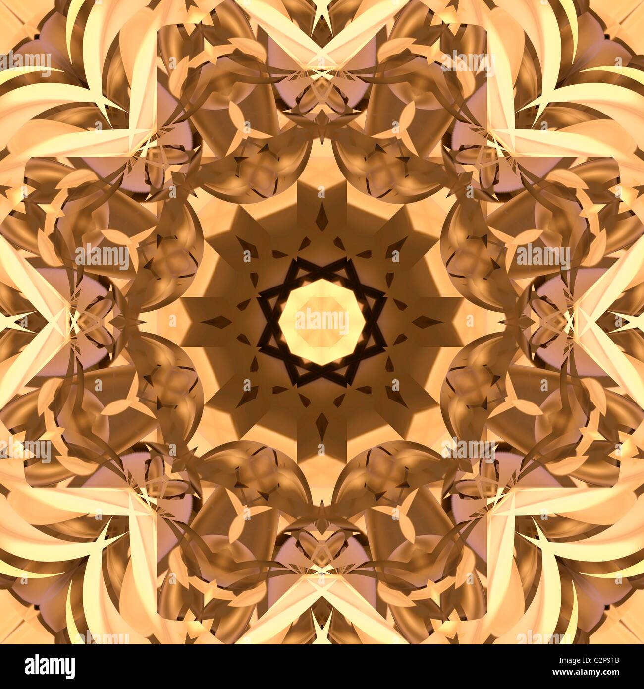 Symmetrische dekorative Muster, bunte 3D Illustration. Stockfoto