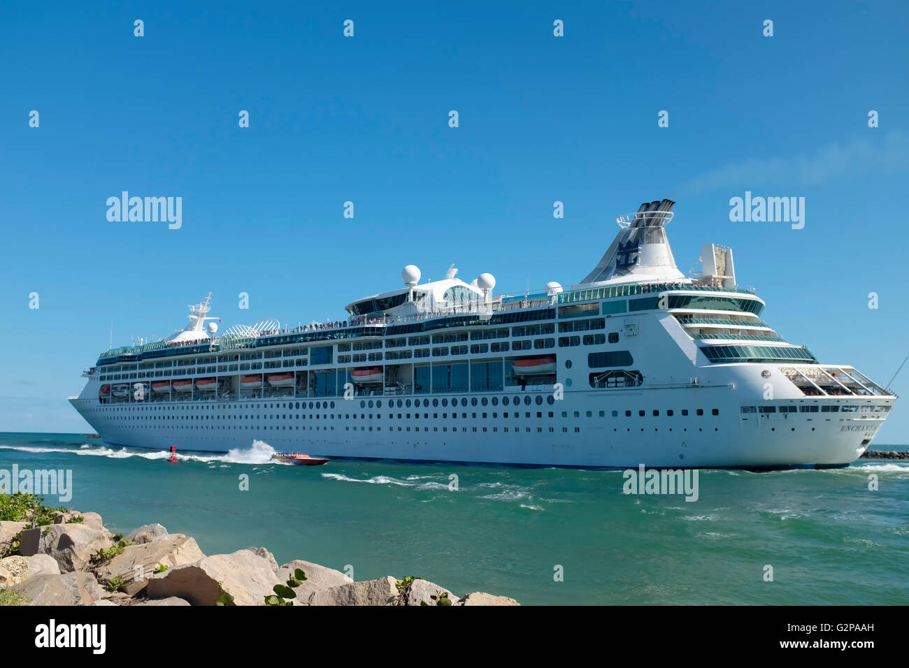 Kreuzfahrtschiff Regierung Schnitt Miami abfliegen. Stockfoto