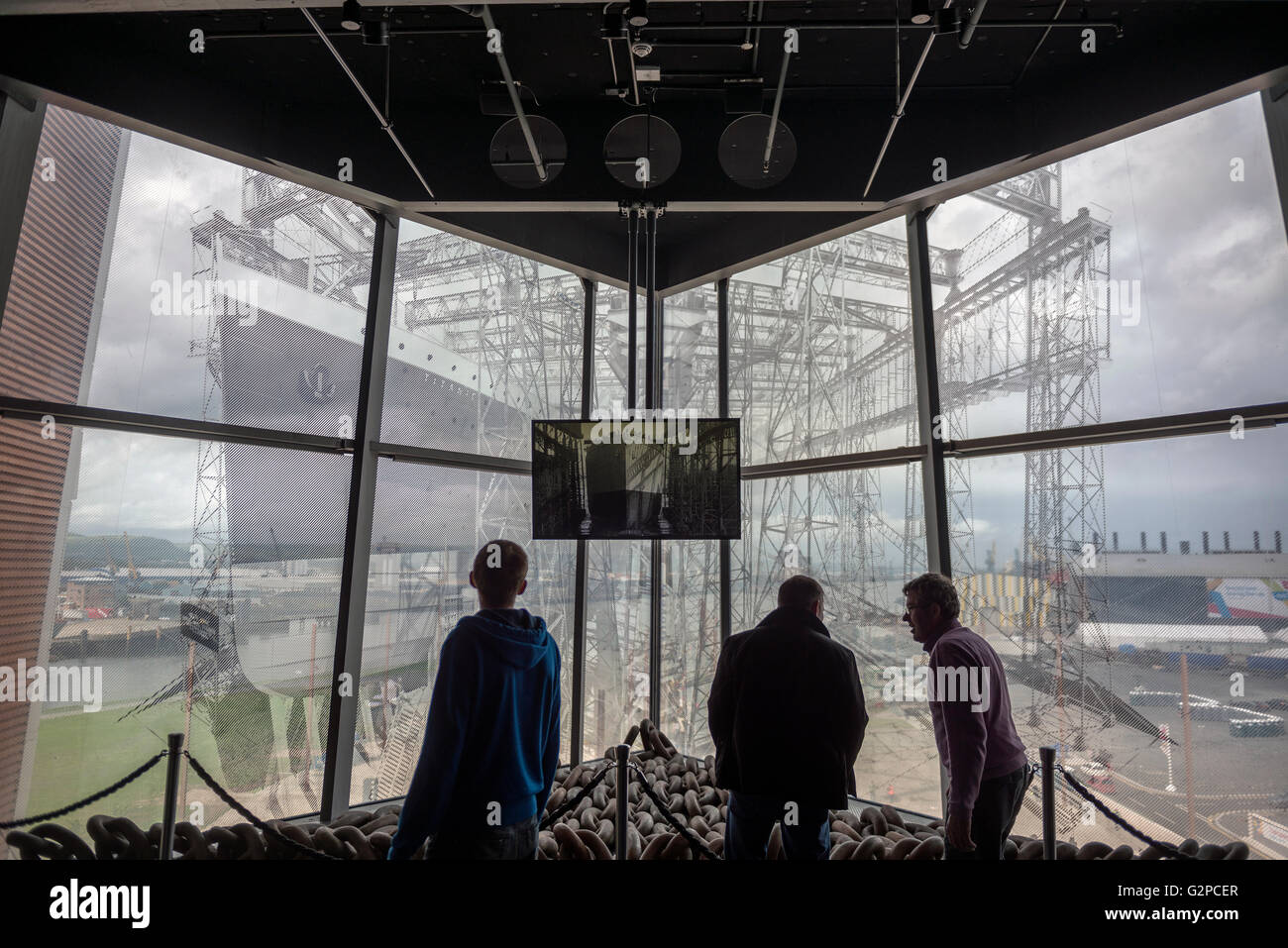 Den Start. Titanic Belfast. Das Titanic-Erlebnis. Nordirland. Europa Stockfoto