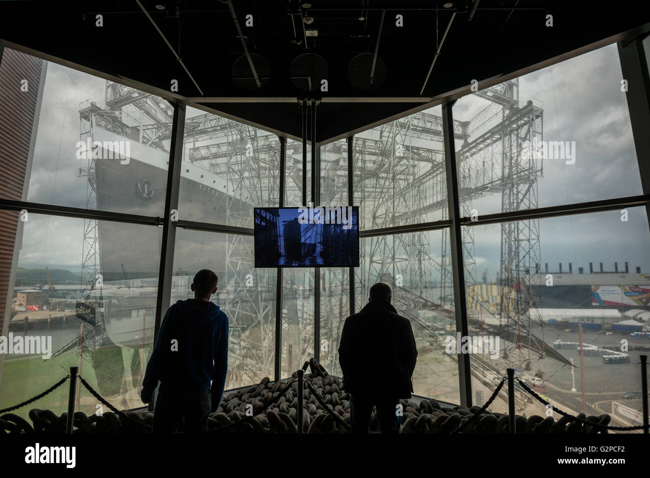 Den Start. Titanic Belfast. Das Titanic-Erlebnis. Nordirland. Europa Stockfoto