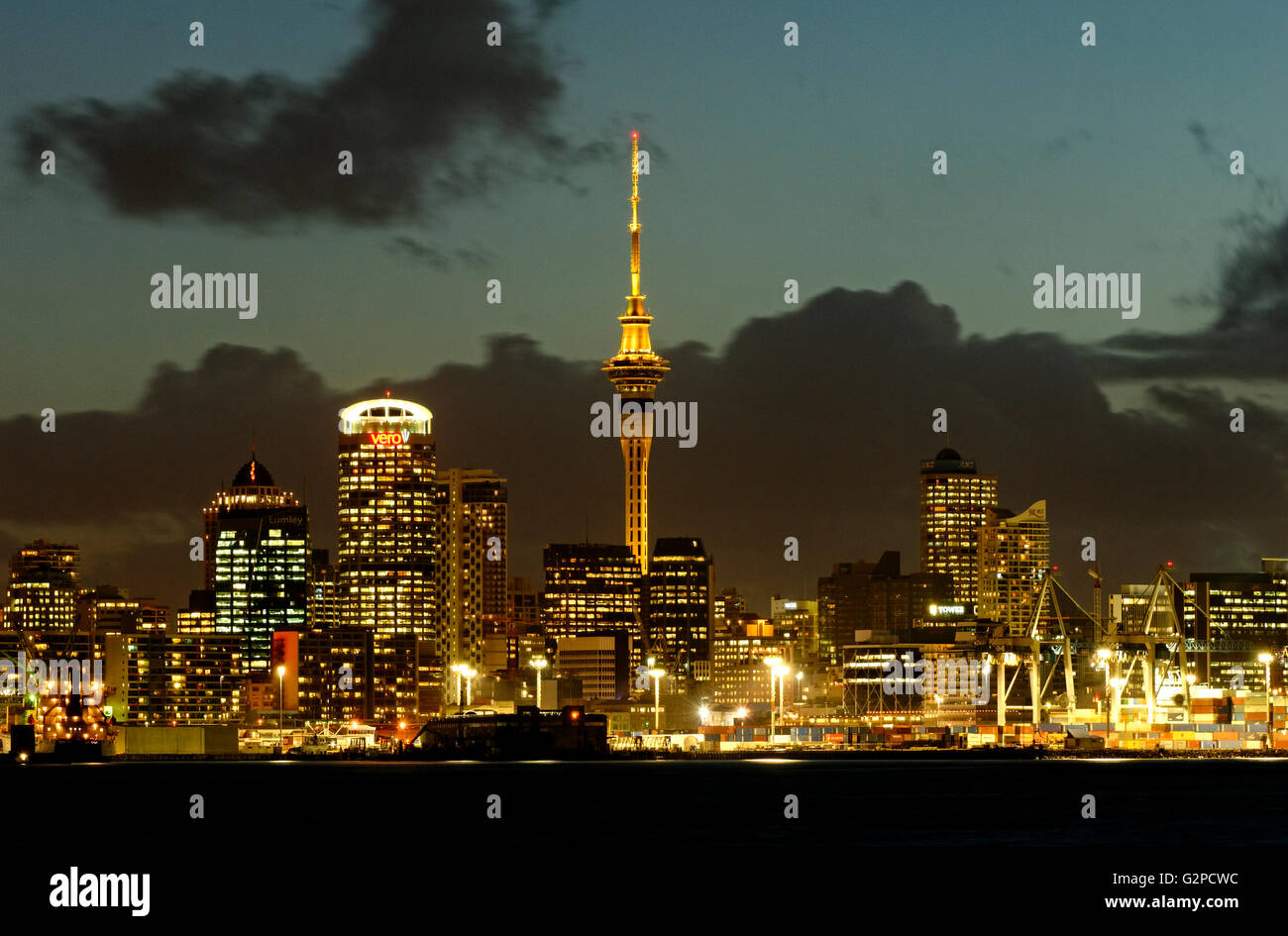 Der Hafen von Auckland Neuseeland Schuß von Devonport Stockfoto