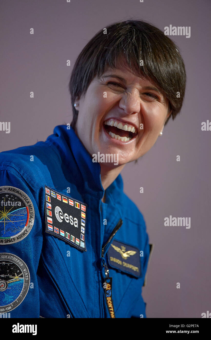 Astronaut Samantha Cristoforetti der ESA (European Space Agency) Stockfoto