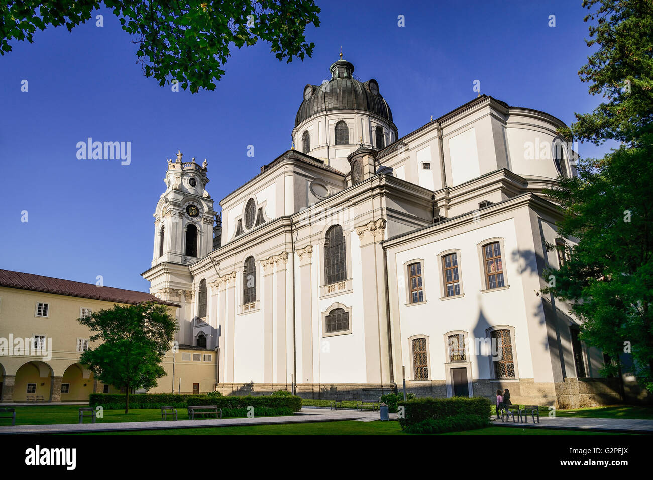 Österreich, Salzburg, Dreifaltigkeitskirche oder Kirche der Heiligen Dreifaltigkeit. Stockfoto
