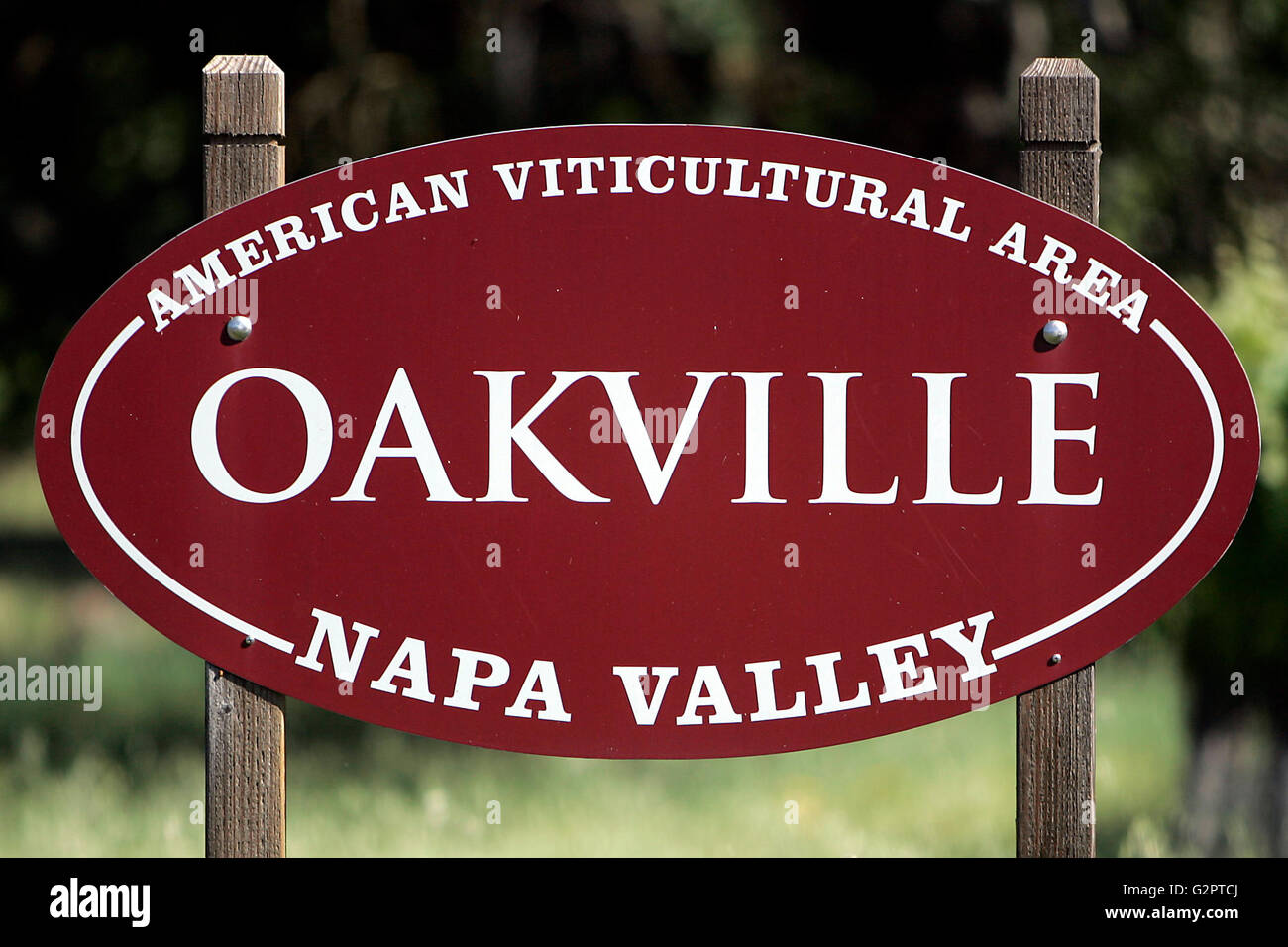 Napa Valley, CA, USA. 18. Mai 2016. American Viticultural Area Marker von Oakville Bezirk. © Napa Valley Register/ZUMA Draht/Alamy Live-Nachrichten Stockfoto