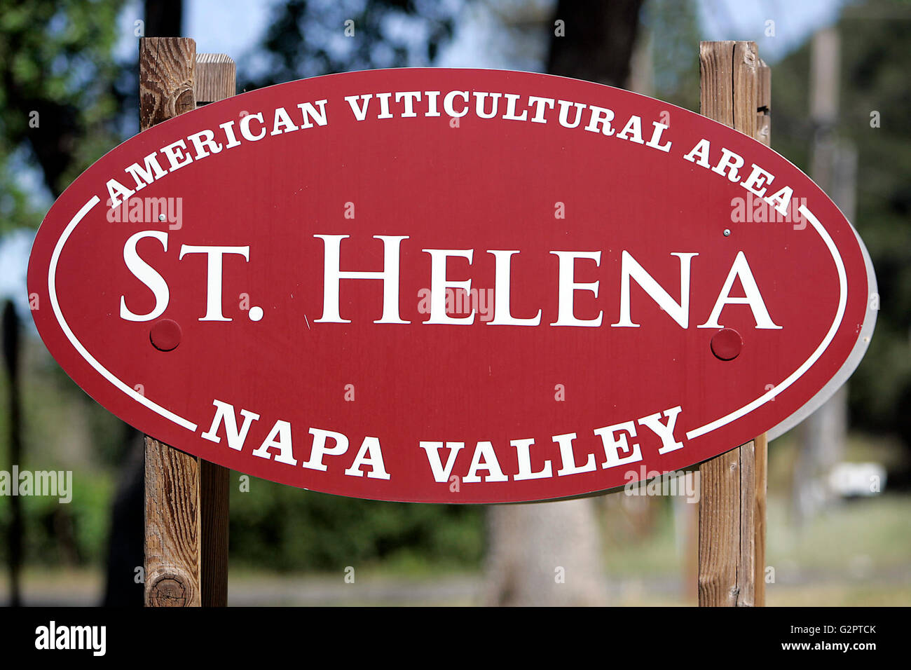 Napa Valley, CA, USA. 18. Mai 2016. American Viticultural Area Marker des Bezirks St. Helena. © Napa Valley Register/ZUMA Draht/Alamy Live-Nachrichten Stockfoto