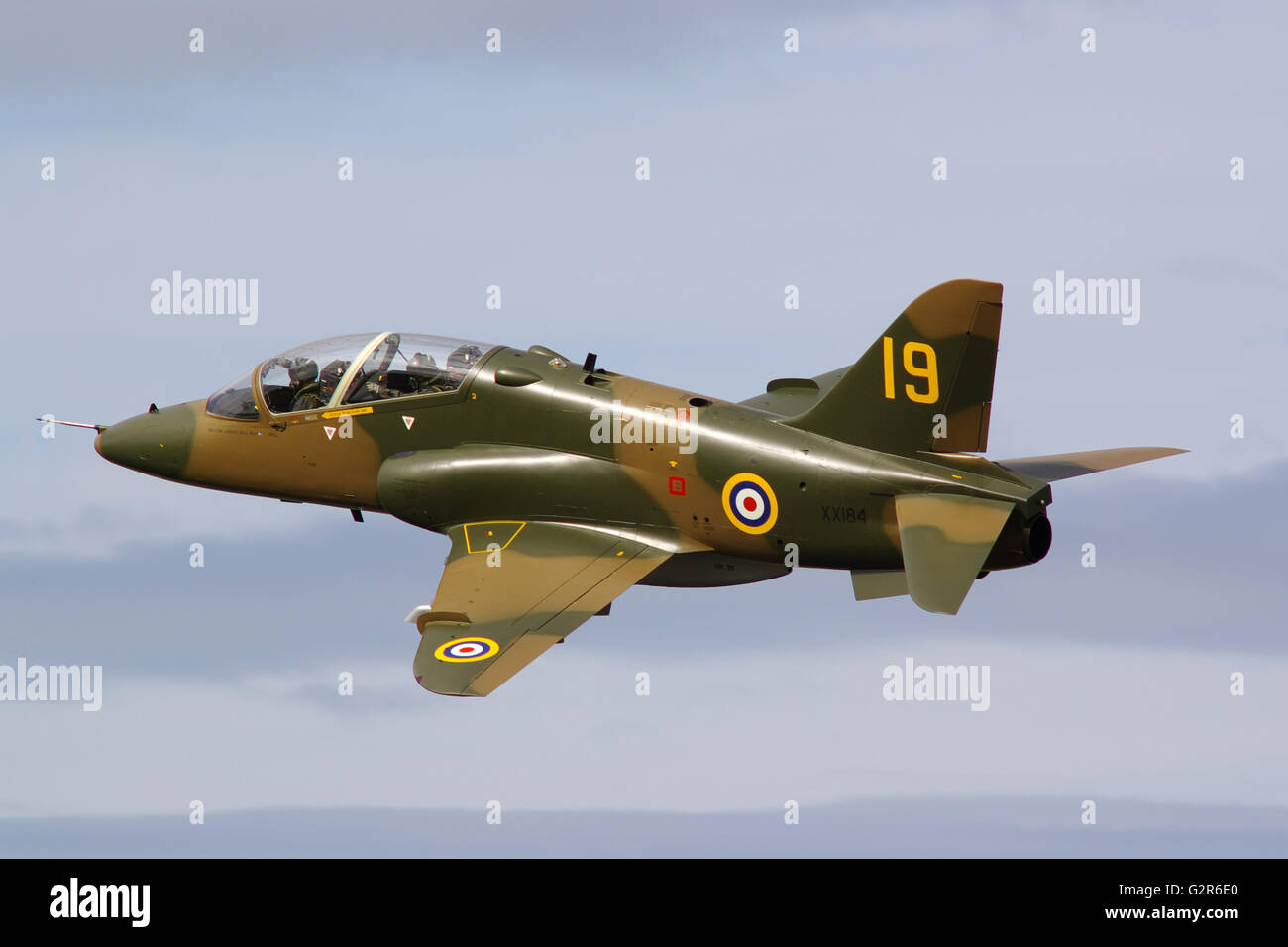 BAE Hawk T1A XX184, in 19 Staffeljubiläumfarben Stockfoto