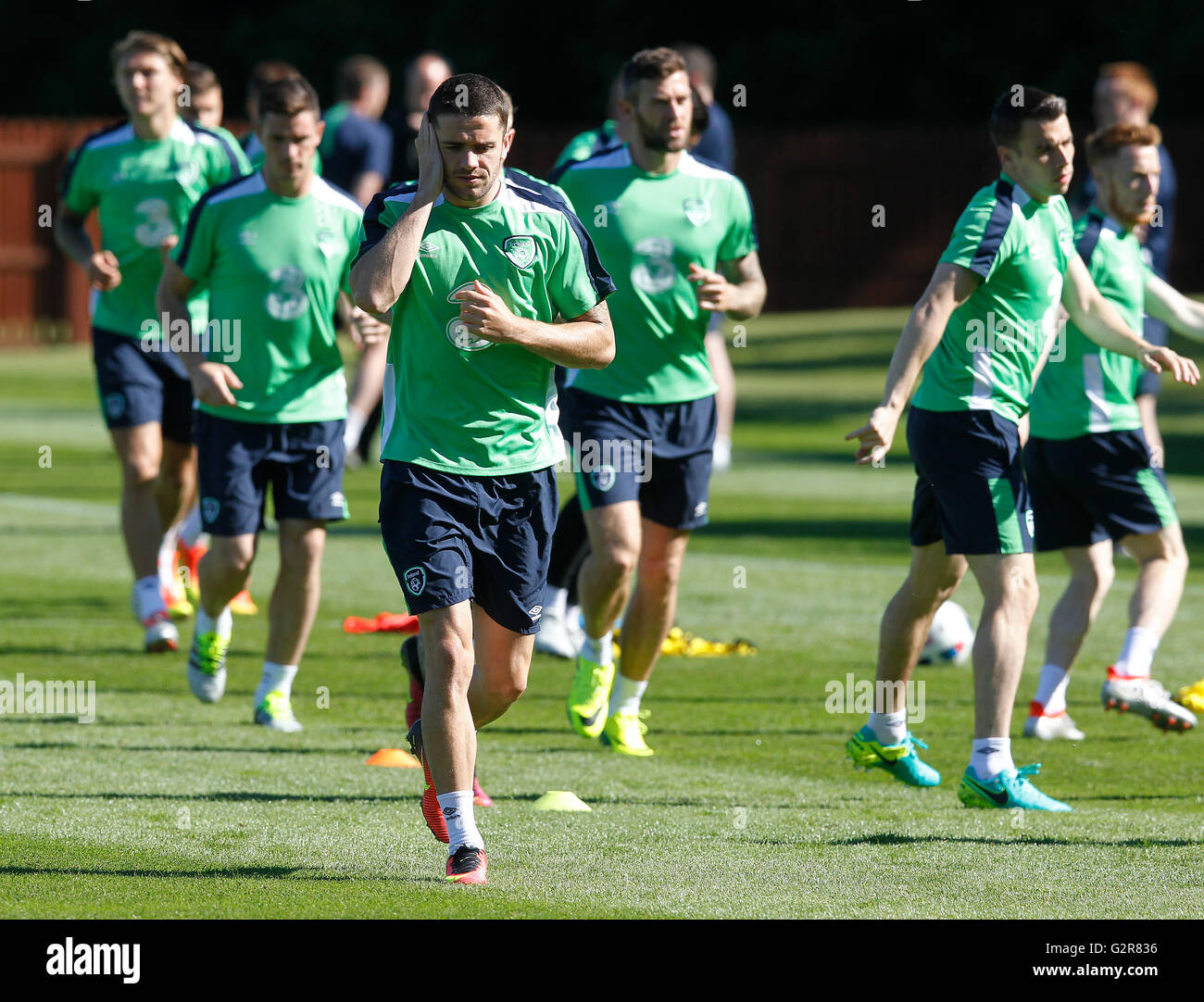 Republik Irland Robbie Brady während eines Trainingslagers im Fota Island Resort, Kork. Stockfoto