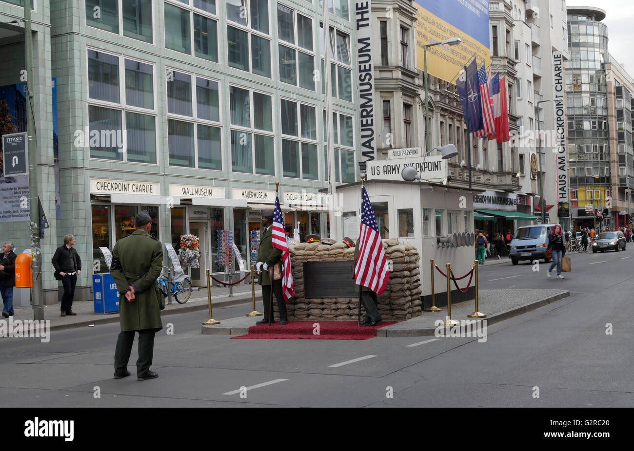 Checkpoint Charlie Berlin, Deutschland, Europa. Stockfoto