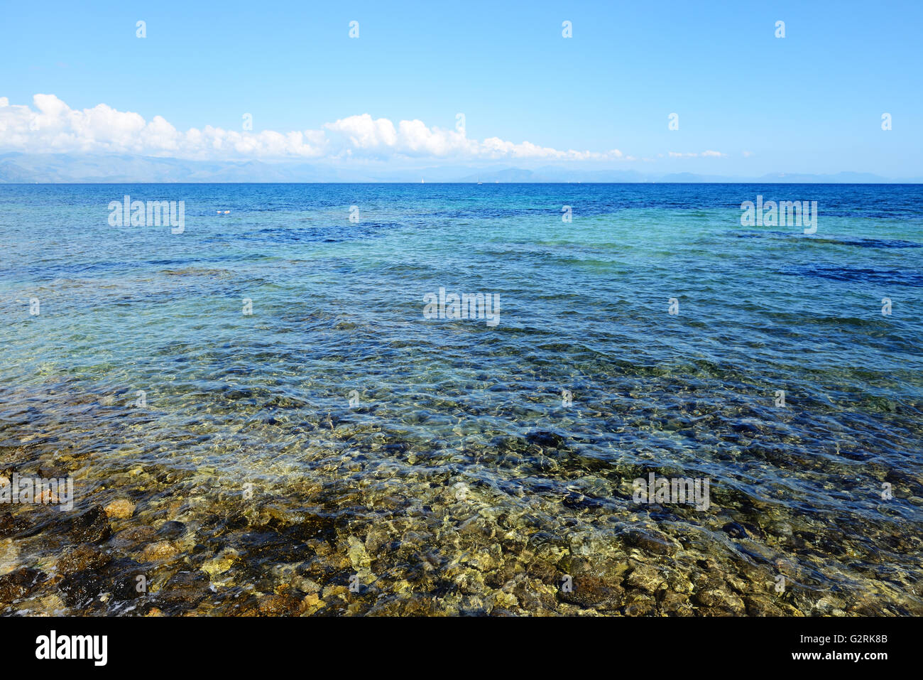 Der Strand auf der Insel Korfu, Griechenland Stockfoto