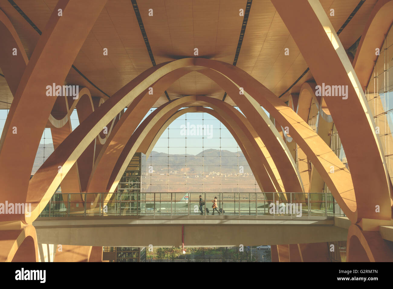 Großartige Architektur am Kunming Flughafen Terminal in China Stockfoto