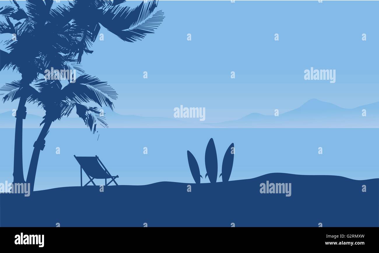 Schöne Meer am Morgen Landschaft Stock Vektor