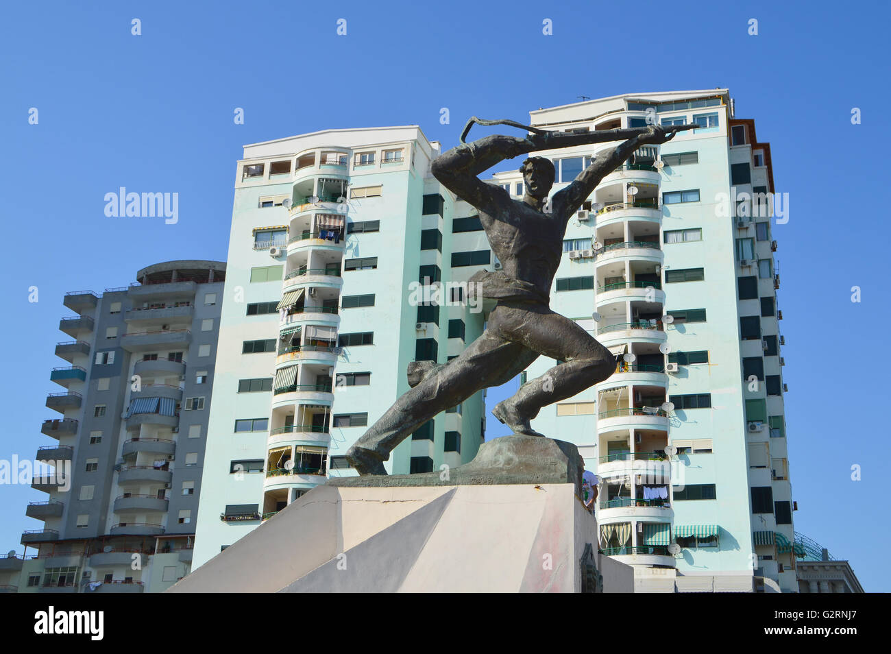 Großes Militär-Denkmal in Durres, Albanien Stockfoto