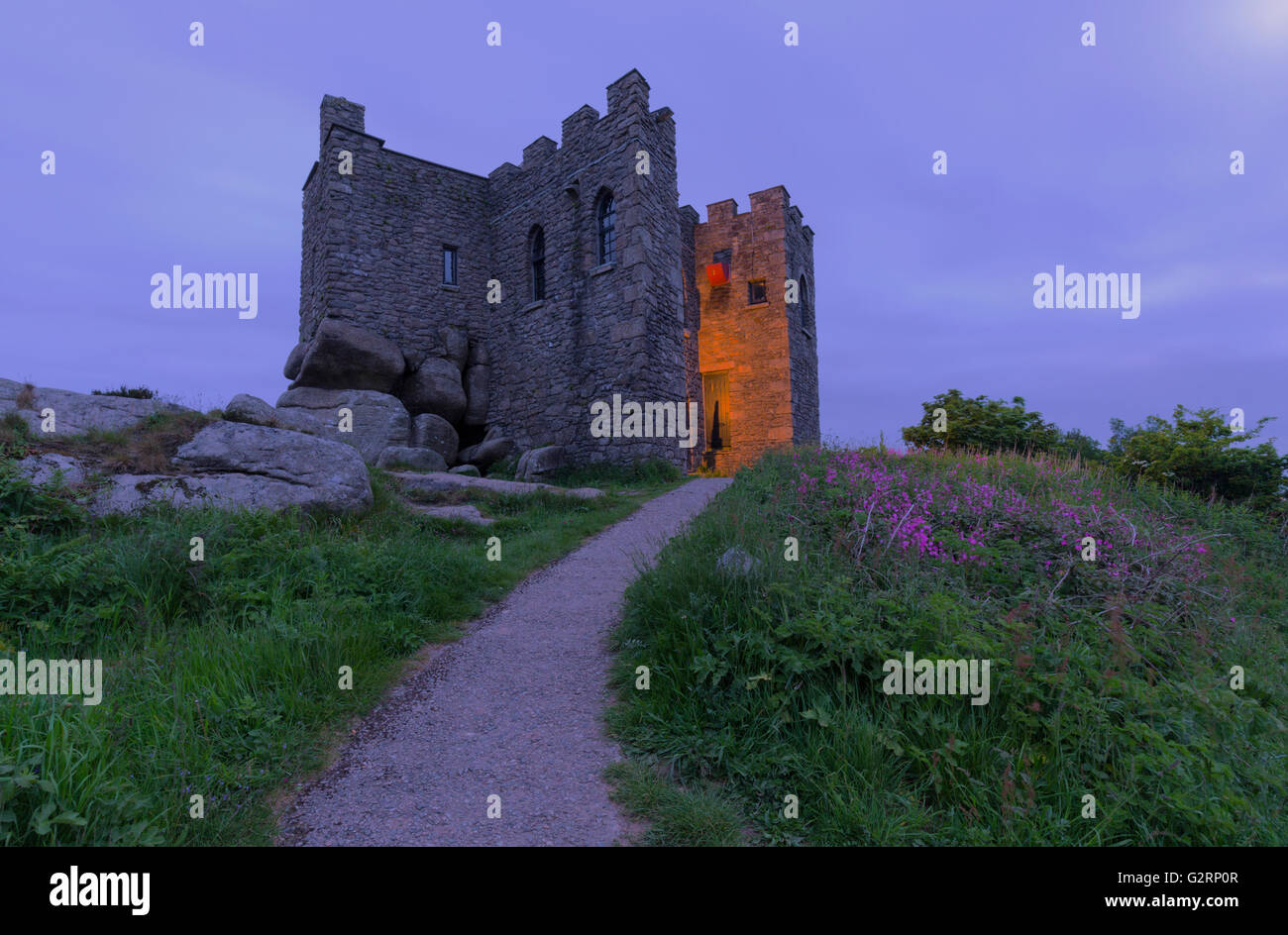 Carn Brea Schloss nun ein Restaurant in Camborne Cornwall Stockfoto