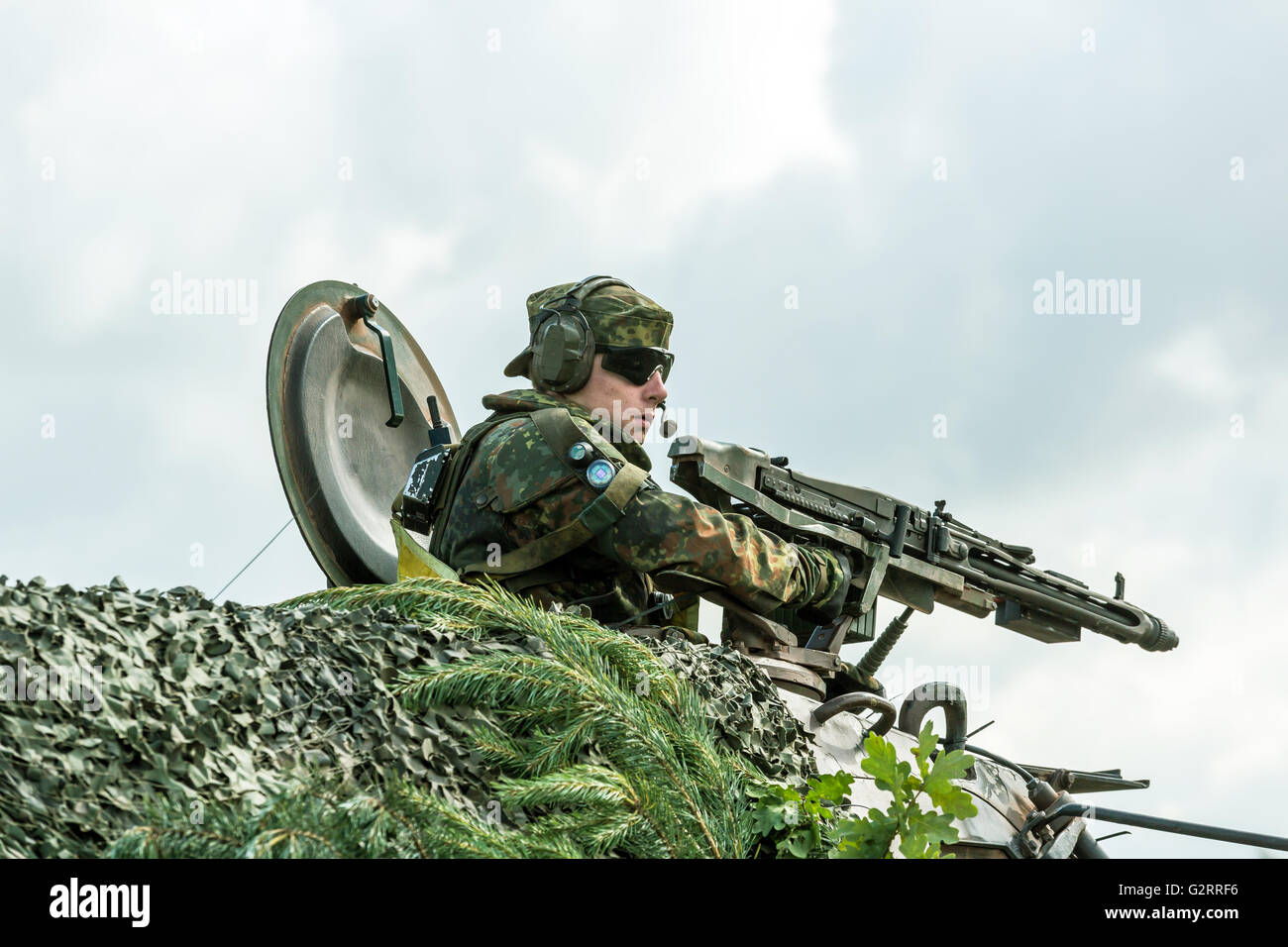Gardelegen, Deutschland, Panzer Grenadier-Kompanie in einer Praxis auf dem Truppenübungsplatz Altmark Stockfoto