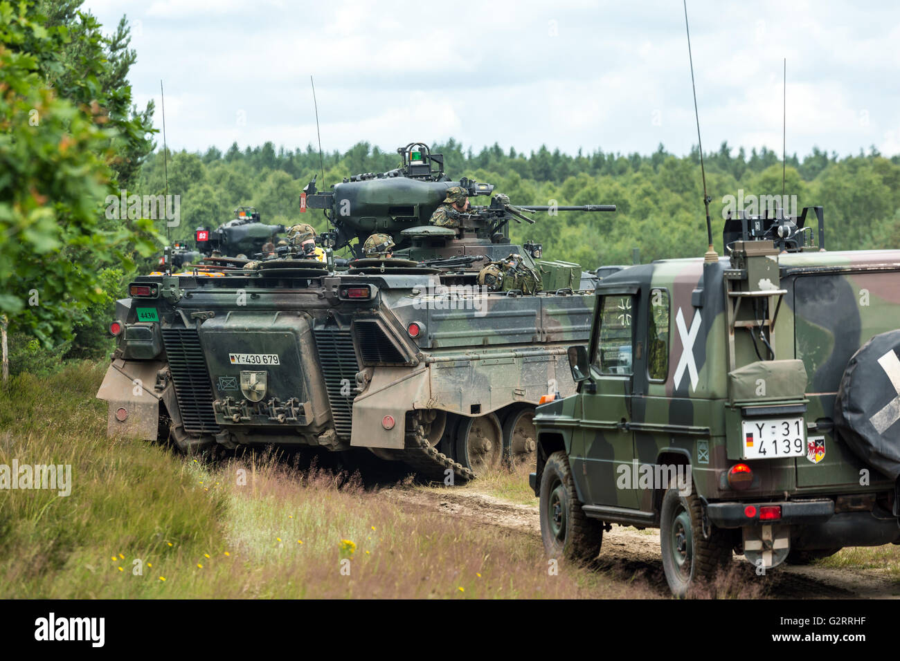 Gardelegen, Deutschland, Angriff Panzer Grenadiere UEBT auf dem Truppenübungsplatz Altmark Stockfoto