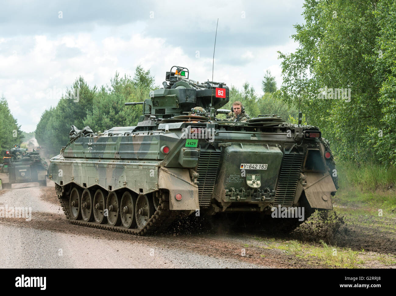 Gardelegen, Deutschland, Angriff Panzer Grenadiere UEBT auf dem Truppenübungsplatz Altmark Stockfoto