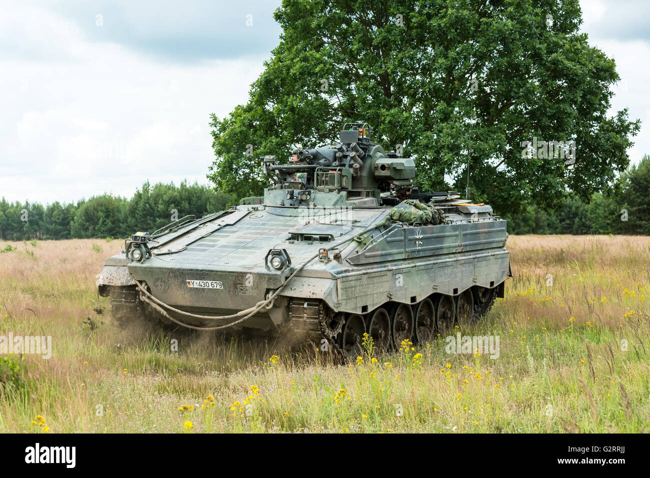 Gardelegen, Deutschland, Angriff Panzer Grenadiere UEBT auf dem Truppenübungsplatz Altmark Stockfoto