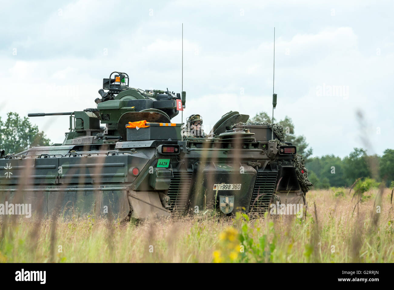 Gardelegen, Deutschland, Angriff Panzer Grenadiere UEBT auf dem Truppenübungsplatz Altmark Stockfoto