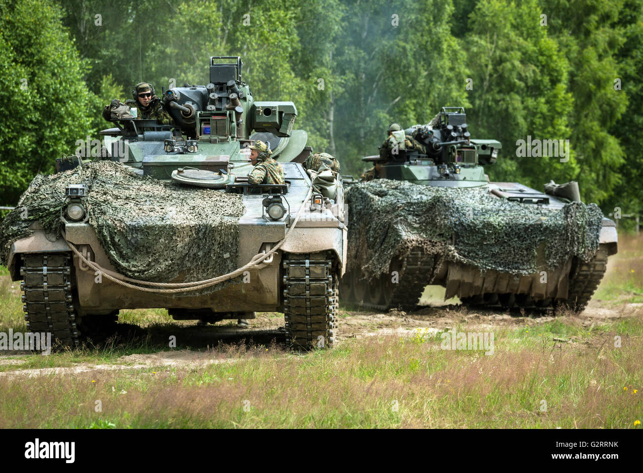 Gardelegen, Deutschland, Angriff Panzer Grenadiere UEBT auf dem Truppenübungsplatz Altmark Stockfoto