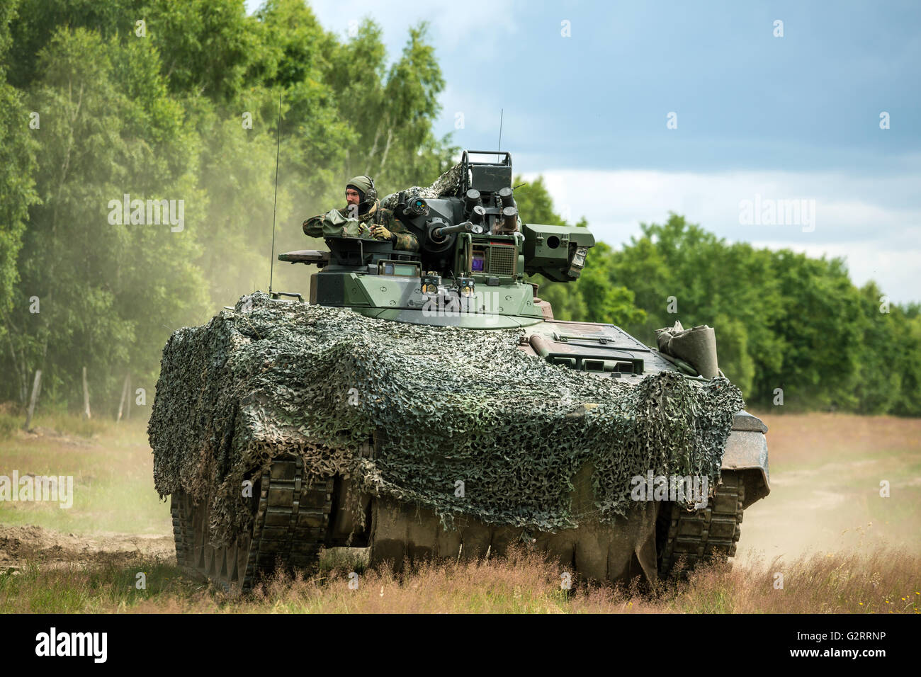 Gardelegen, Deutschland, Angriff Panzer Grenadiere UEBT auf dem Truppenübungsplatz Altmark Stockfoto