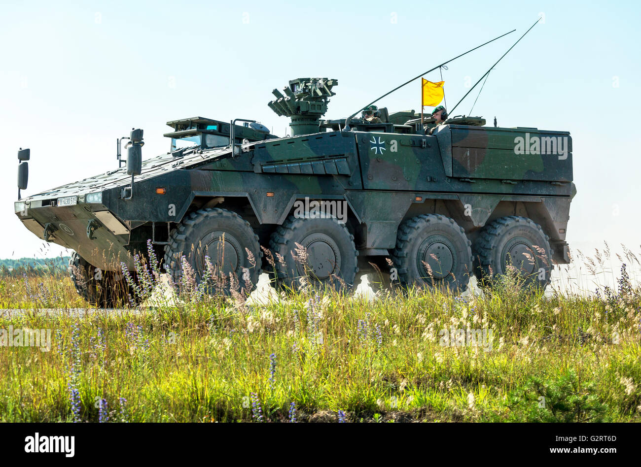 Gardelegen, Deutschland, Panzer Grenadier-Kompanie in einer Praxis auf dem Truppenübungsplatz Altmark Stockfoto