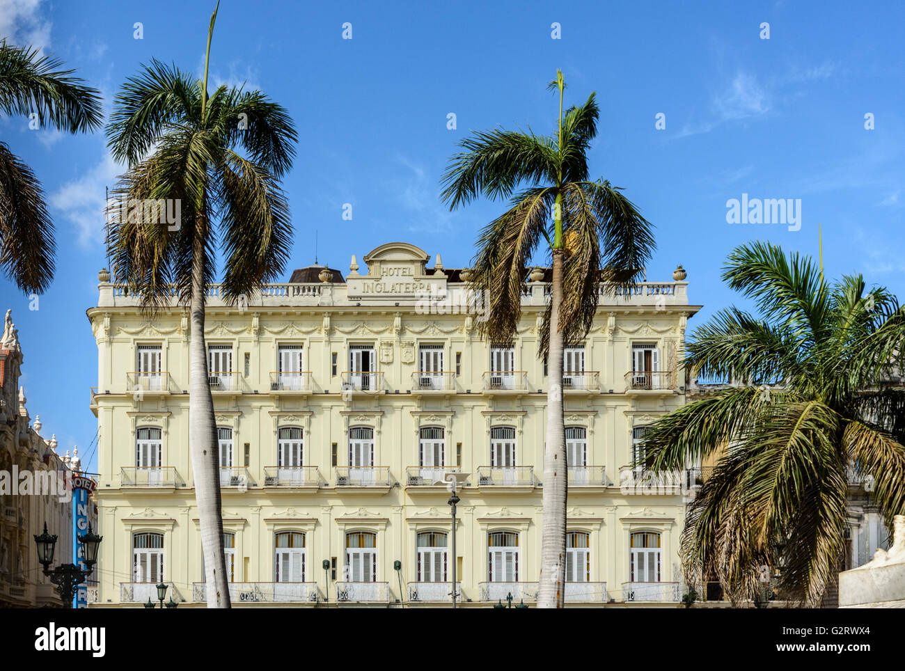 Hotel Inglaterra, Parque Central, Havanna, Kuba Stockfoto