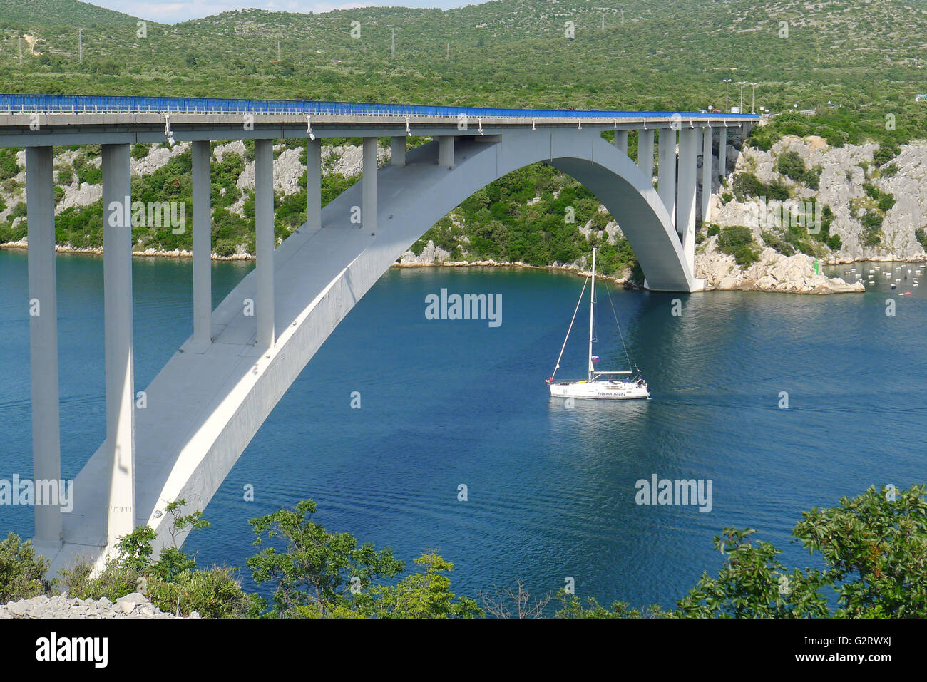 Brücke der Adria-Autobahn in der Nähe von Sibenik, Kroatien Stockfoto