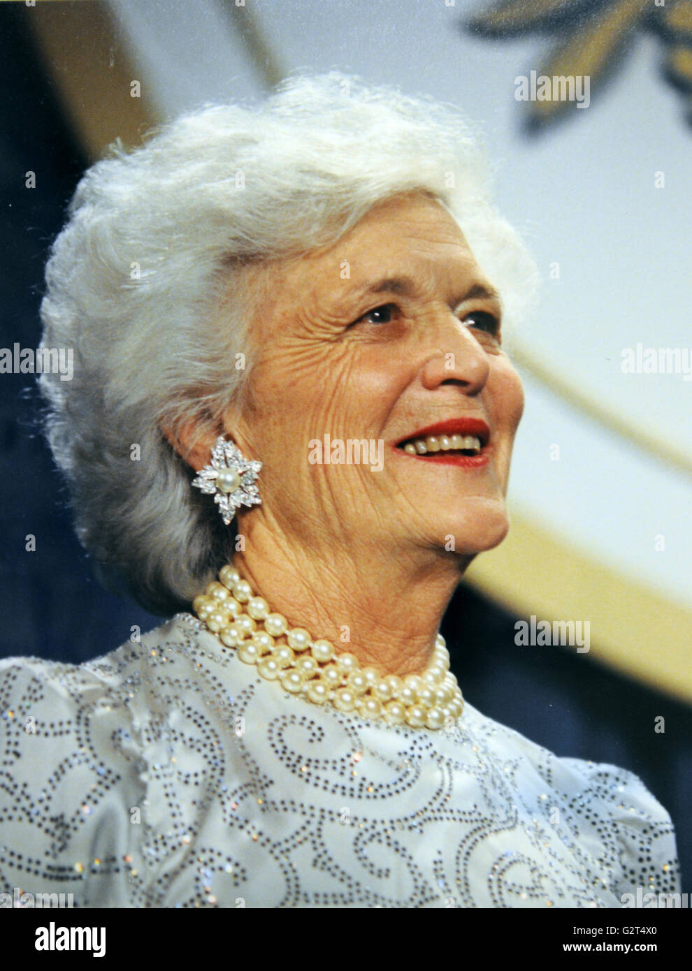 First Lady Barbara Bush, Ehefrau von George H.W. Bush. Stockfoto