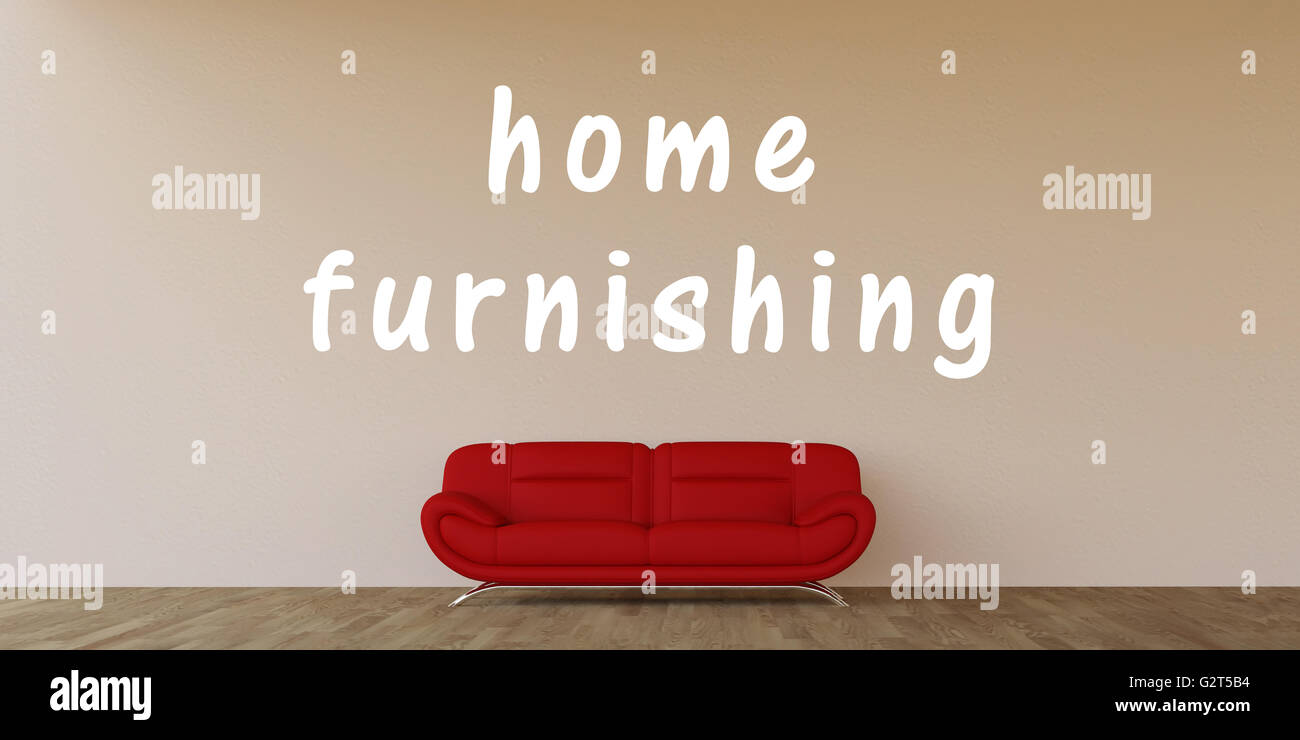 Home Ausstattung von Food-Konzept mit nach Hause innen Kunst Stockfoto