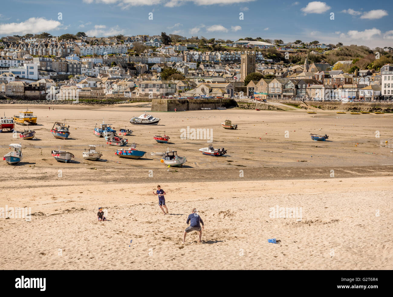 Blick auf den Hafen von St. Ives, Cornwall Stockfoto