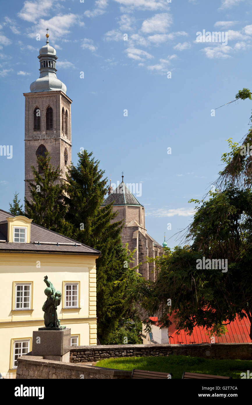 Ansicht der Kirche von St. Jakob in Kutna Hora, Tschechien erscheinen Stockfoto