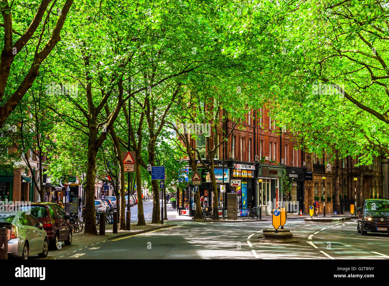 Straßen im Stadtteil Soho in London, Großbritannien Stockfoto