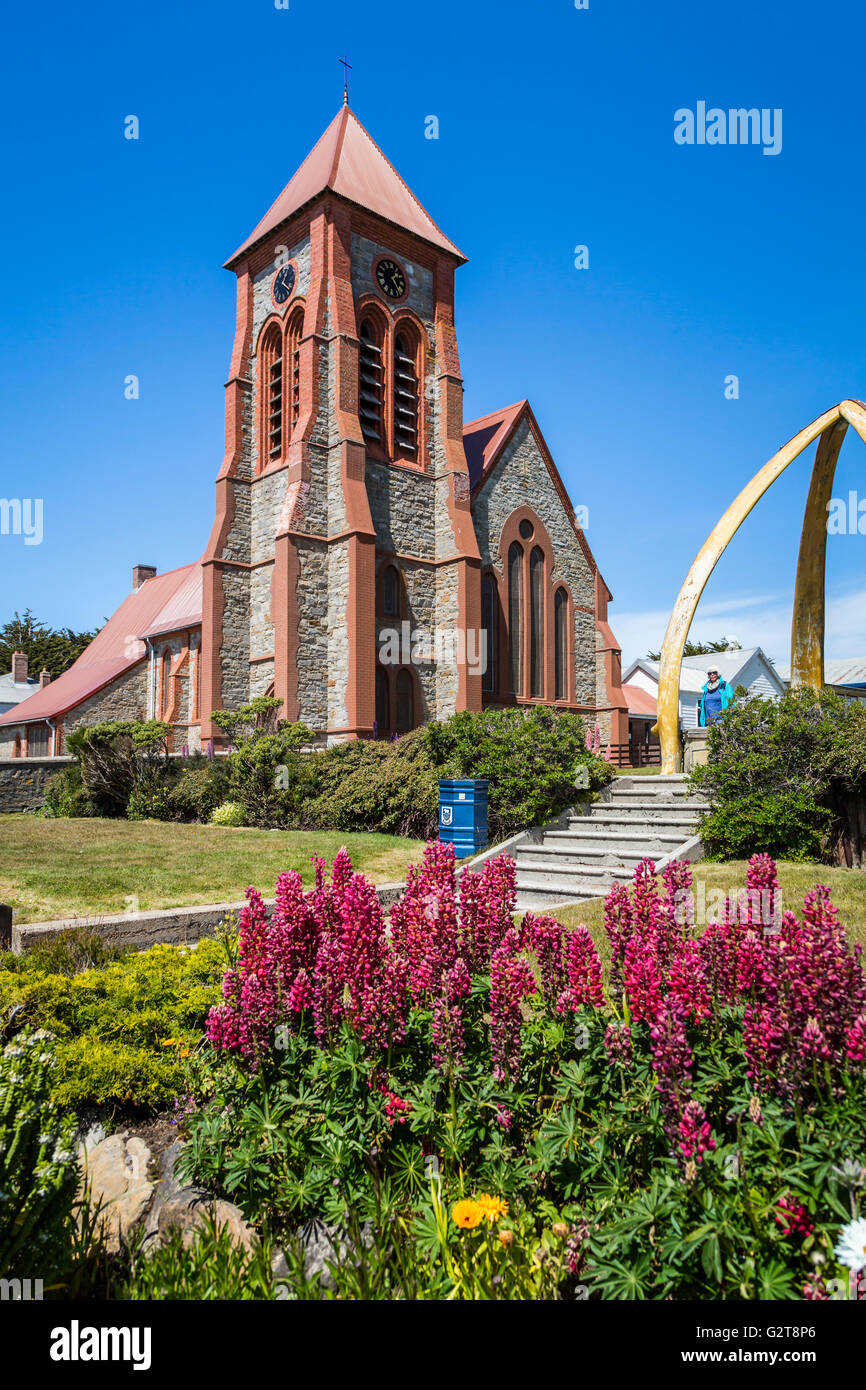 Christ Church Cathedral Exterieur in East Falkland-Inseln, Stanley, Falkland-Inseln, British Overseas Territory. Stockfoto