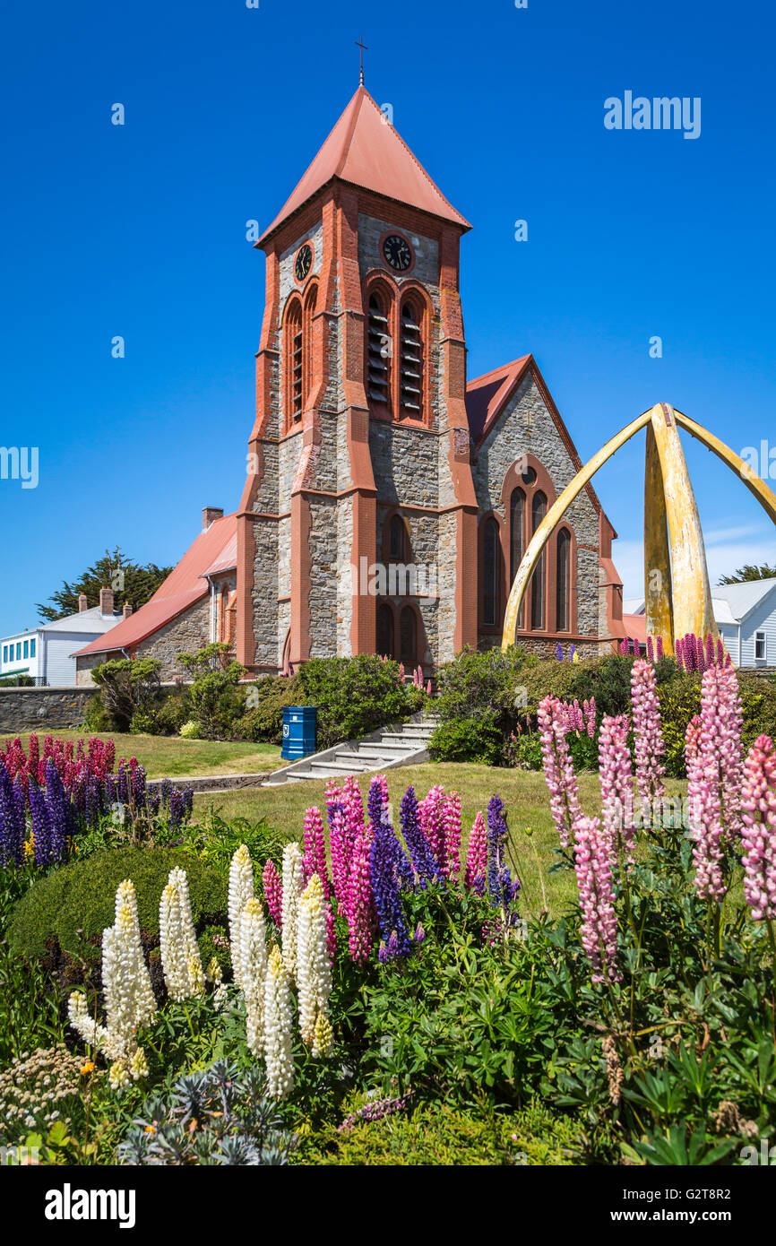 Christ Church Cathedral Exterieur in East Falkland-Inseln, Stanley, Falkland-Inseln, British Overseas Territory. Stockfoto