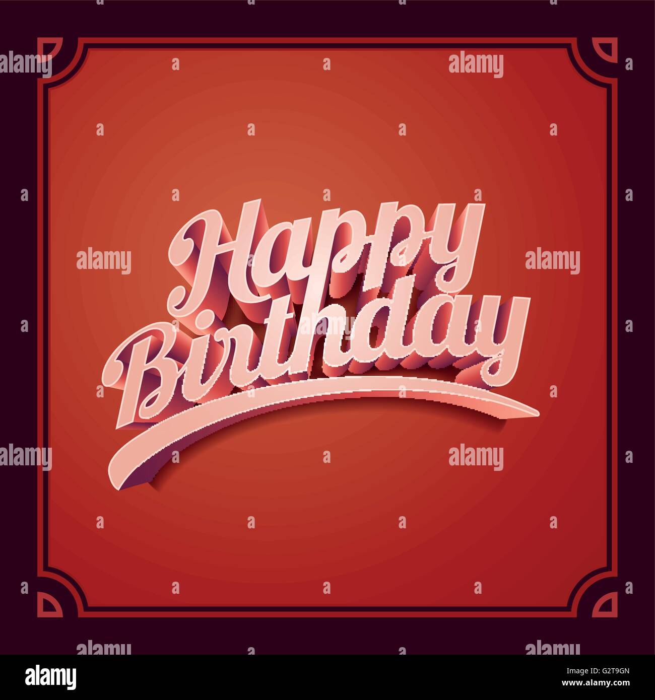 Vektor-3d "Happy Birthday". Geburtstag Karte Retrodesign. Stock Vektor