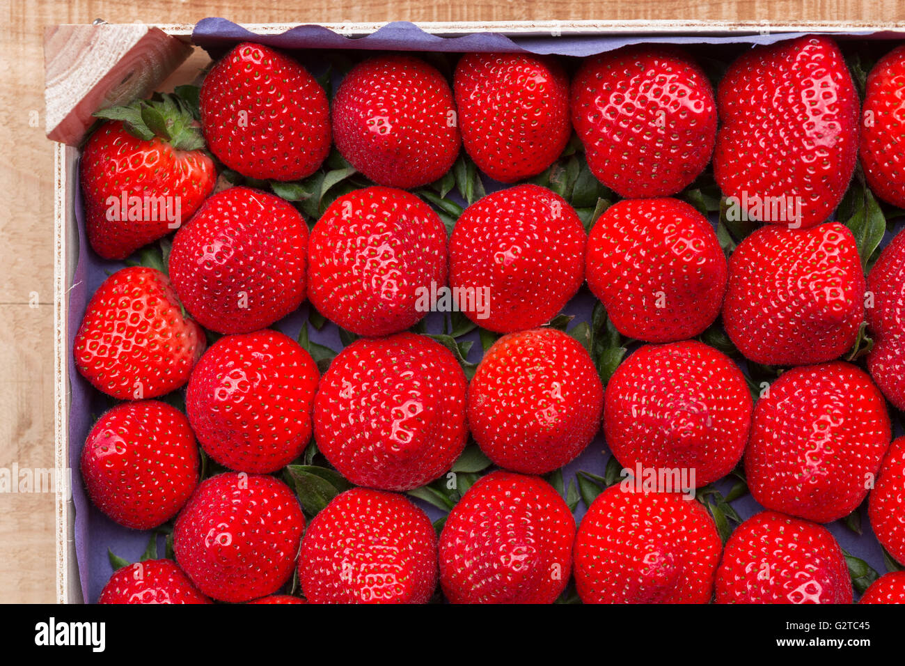 Erdbeeren in einem Lebensmittel-Behälter Stockfoto