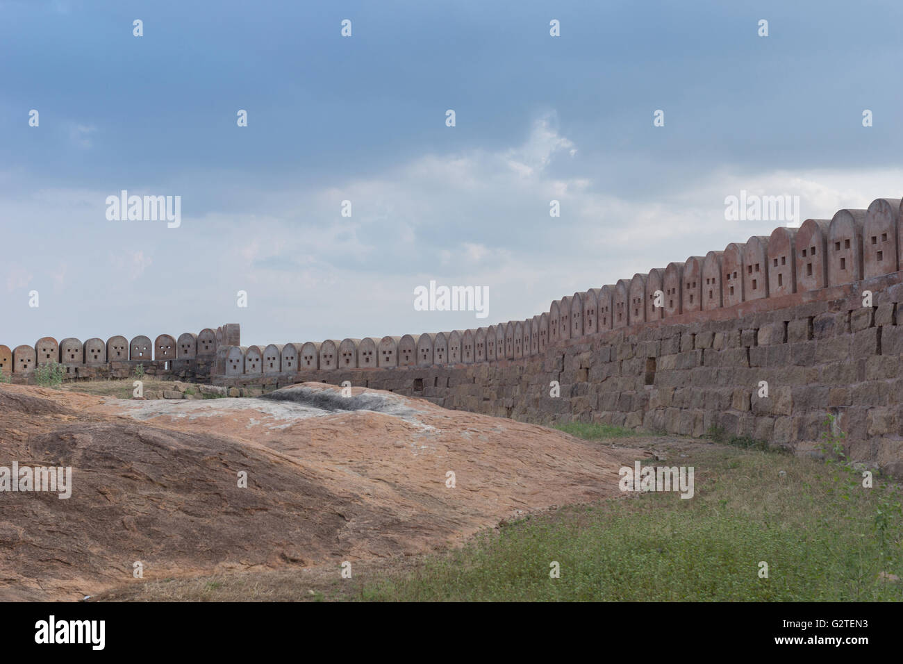 Innen Rock Fort von Thirumayam. Stockfoto