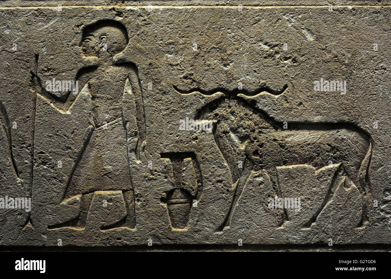 Ägypten. Fragment der Familiengruft der König Khnumhotep königlichen Butler. 19. Jahrhundert V.Chr. Reich der Mitte. Die Eremitage. Saint. Petersburg. Russland. Stockfoto