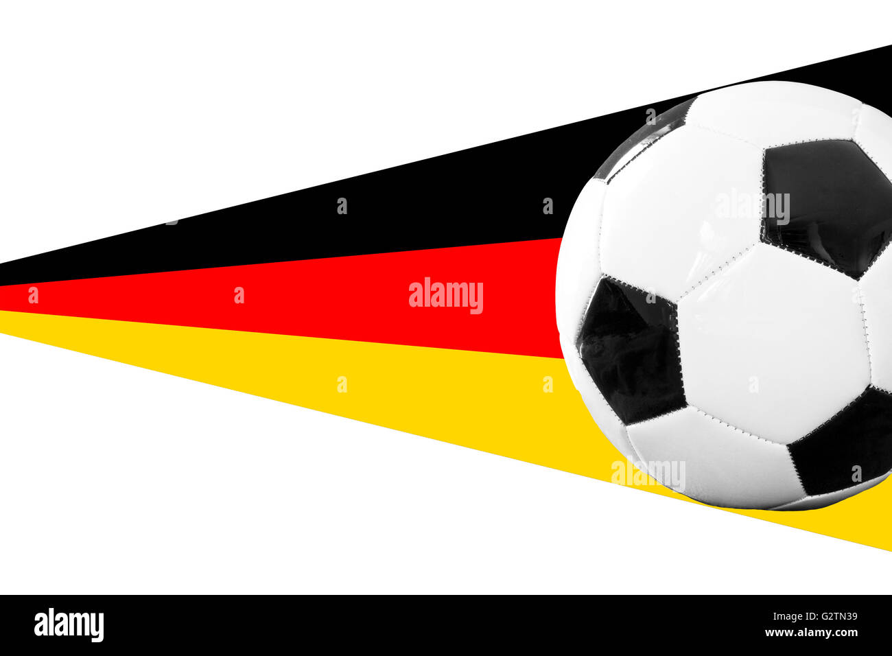 Fußball mit Ray in deutschen Farben Stockfoto