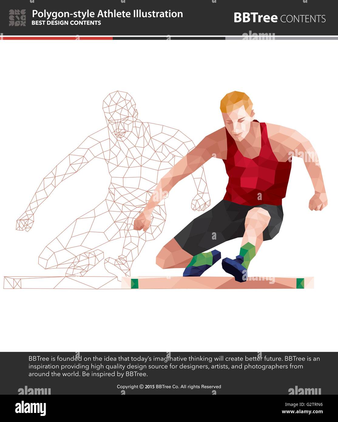 Sportler, die Hürden - Polygone Vektor Stock Vektor